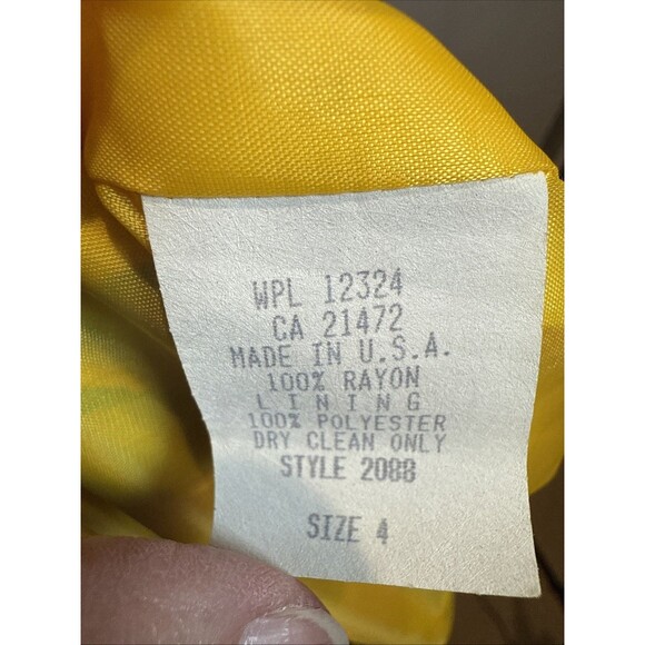 HW Yellow Floral Vest Size 12 with Jacket Size 4 Vintage Tropical Vacation - Picture 12 of 16